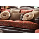 Homey Design HD-6903 Victorian Luxury Rich Brown Leather Red Mixed Fabric Living Room Sofa Set 3Pcs