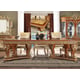 Luxury Amber & Gold Dining Room Set 8Pcs Carved Wood Homey Design HD-8024 