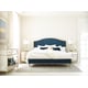 Blue Performance Fabric Vertically Tufted Queen Bed FONTAINEBLEAU by Caracole 