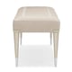 Cream Velvet & Soft Silver Paint Base Bench BOARDING ON BEAUTIFUL by Caracole 