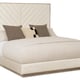 Beige Fabric & Ash Grey Wood Queen Bedroom Set 3Pcs MEET U IN THE MIDDLE / EARTHLY DELIGHT by Caracole 