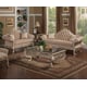 Luxury Chenille Silver Carved Wood Living Room Set 5Pcs HD-90021 Traditional