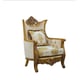 Royal Luxury Gold & Sand Fabric MAGGIOLINI Arm Chair Set 2Ps EUROPEAN FURNITURE 