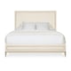 Beige Fabric & Pearl Shagreen Trim Queen Bed DREAM ON AND ON by Caracole 