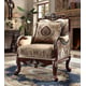Homey Design HD-1632 Victorian Upholstery Desert Sand Sectional Living Room Carved Wood Set 6Pcs