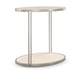 Soft Silver Paint & Vanilla Cream Oval End Table SIDE VIEW by Caracole 