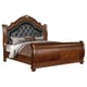 Caramel Finish King Bed Traditional Cosmos Furniture Viviana