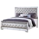 White Finish Wood King Panel Bed Contemporary Cosmos Furniture Gloria