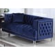 Blue Finish Loveseat w/ Acrylic legs Modern Cosmos Furniture Kendel