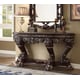 Dark Brown & Silver Console Table & Mirror Carved Wood Traditional Homey Design HD-8017 