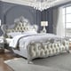 Luna Silver & Mirror CAL King Bedroom Set 3 Pcs Traditional Homey Design HD-6036