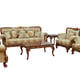 Luxury Walnut & Gold Wood Trim FANTASIA Sofa EUROPEAN FURNITURE Traditional