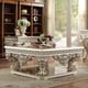 Belle Silver Coffee Table Set 3Pcs Carved Wood Traditional Homey Design HD-8022 