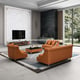 Glam Cognac Italian Leather MAYFAIR Sofa Set 3Pcs EUROPEAN FURNITURE Modern