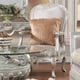 Silver Finish Beige Pearl Fabric Sofa Set 3Pcs Traditional Homey Design HD-6034 
