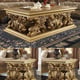 Metallic Bright Gold Finish End Table Set 2Pcs Traditional Homey Design HD-8016
