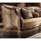 Homey Design HD-1631 Luxury Caramel Living Room Sofa Loveseat Chair and Coffee Table Set 4Pcs Carved Wood