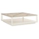 Almost White Veneer Parquetry Pattern Top Coffee Table WORK OF ART by Caracole 