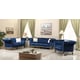 Navy Fabric Loveseat  w/ Silver Finish Transitional Cosmos Furniture Mia