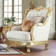Victorian White Tufted Leather Sofa Set 3 Pcs Traditional Homey Design HD-93630