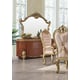 Traditional Gold & Walnut Solid Wood Buffet & Mirror Homey Design HD-9090