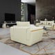 Off White Italian Leather CASTELLO Sofa Set 3Pcs EUROPEAN FURNITURE Contemporary