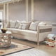 Satin Beige Fabric Sofa Set 5Pcs w/ Coffee Tables Traditional Homey Design HD-20301 