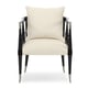 White Upholstery Tuxedo Black Finish Accent Chair Set 2Pcs BLACK BEAUTY by Caracole 