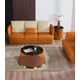 Italian Leather Sand Orange Brown Sofa GLAMOUR EUROPEAN FURNITURE Modern