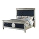 Silver Finish Wood Queen Panel Bed Contemporary Cosmos Furniture Brooklyn