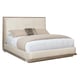 Neutral Fabric & Wood Frame King Platform Bed THE STAGE IS SET by Caracole 