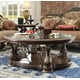 Brown Cherry Coffee Table Carved Wood Traditional Homey Design HD-8013 
