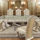 Luxury Belle Silver Dining Room Set 10P HD-8022 Homey Design Carved Wood Classic