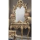Metallic Gold & Silver Blend Console Table & Mirror Traditional Homey Design HD-998G