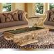 Luxury Golden Frame Cocoa Silk Chenille Sofa Set 5Pcs Sp Order Benetti's Riminni
