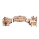 Royal Luxury Gold & Brown EMPERADOR II Arm Chair EUROPEAN FURNITURE Carved Wood