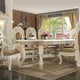 Homey Design HD-8019 Classic Antique Cream Finish Dining Room Dining Table 2 Armchair 4 Sidechair and China Set 8 Pcs