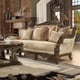 Antique Gold & Perfect Brown Sofa Set 2Pcs Traditional Homey Design HD-1609