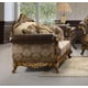 Homey Design HD-26 Traditional Upholstered Espresso Dark Walnut Wood Loveseat