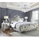 Luna Silver & Mirror CAL King Size Bed Traditional Homey Design HD-6036