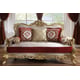 Metallic Bright Gold Sofa Set 3Pcs Traditional Carved Wood Homey Design HD-31