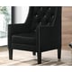 Black Velvet Accent Chair Transitional Style Cosmos Furniture Hollywood