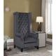 Charcoal Velvet Accent Chair Transitional Style Cosmos Furniture Bollywood