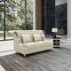 Glam Off-White Italian Leather MAYFAIR Sofa Set 2Pcs EUROPEAN FURNITURE Modern
