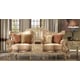 Luxury Chenille Antique Gold Sofa Set 2Pcs Traditional Homey Design HD-1633