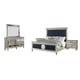 Silver Finish Wood King Bedroom Set 5Pcs Contemporary Cosmos Furniture Brooklyn