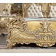 Antique Gold & Leather King Bedroom Set 3Pcs Traditional Homey Design HD-1801
