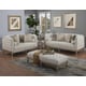 Luxury Ivory Platinum Chenille Sofa Set 3Pcs Wood Trim Benetti's Tiffany Classic