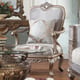 Pearl Fabric & Bronze Finish Armchairs Set 3Pcs w/Coffee Table Traditional Homey Design HD-6033 