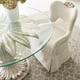 Champagne Mist Base & Tempered Glass Top 42" Dining Table FONTAINEBLEAU by Caracole 
